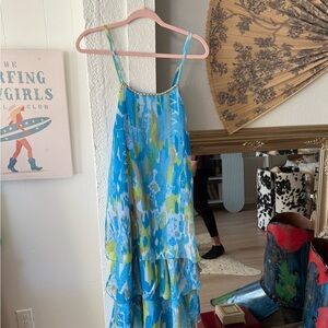 Vibrant Blue and Green Womens Dress